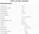 1VP50-1-1/8,Masterdrive,1VP SERIES SINGLE GROOVE,Variable pitch sheave,