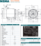 JPS0052B, 5Hp 3600RPM 208-230V 60HZ 184JP TEFC 1PH Alum Close Coupled Pump Motor