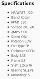 ROTOM, R3-R359,1/20HP, 1550 RPM, 208-230V, SS359, Refrigeration,1A -  - E-Motor Nations - electric motors - [product_tags]- motor electric - moteur électrique - moteurs - drive - replacement - venmar - hvac - méchoui - capacitor - condensateur - fan