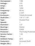 SS235, Omnidrive, 1/80Hp, 1050 Rpm, 115 Volts, Enc:Totally Enclosed,