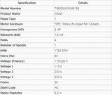 T2C2JHC, US Motors,  2 Hp, 1725 Rpm, 115-230 Volts, Frame:56, TEFC,