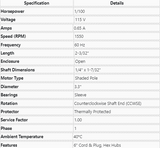 SS311, Omnidrive, 1/100Hp, 1550 Rpm, 115 Volts, Enclosure open, 