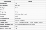 MPOP-16, Max Motion, 3 Hp, 3600 Rpm, 575 Volts, Frame:143T, 145T, Odp,