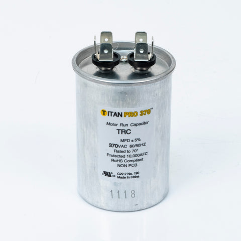 TRC20, Titan Pro, Capacitor Run 20 Uf, 370V, round, Aluminum, PRC20 - ACCESSORIES MOTORS & PARTS - TITIAN - electric motors - [product_tags]- motor electric - moteur électrique - moteurs - drive - replacement - venmar - hvac - méchoui - capacitor - condensateur - fan